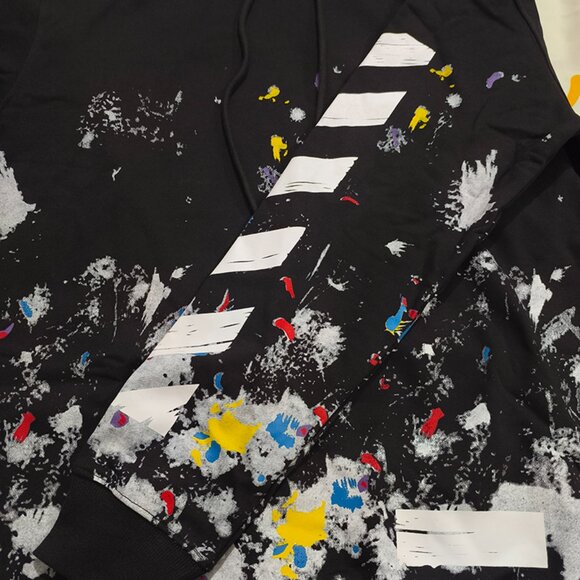 Off-White White Print Black Hoodie - Picture 6 of 8